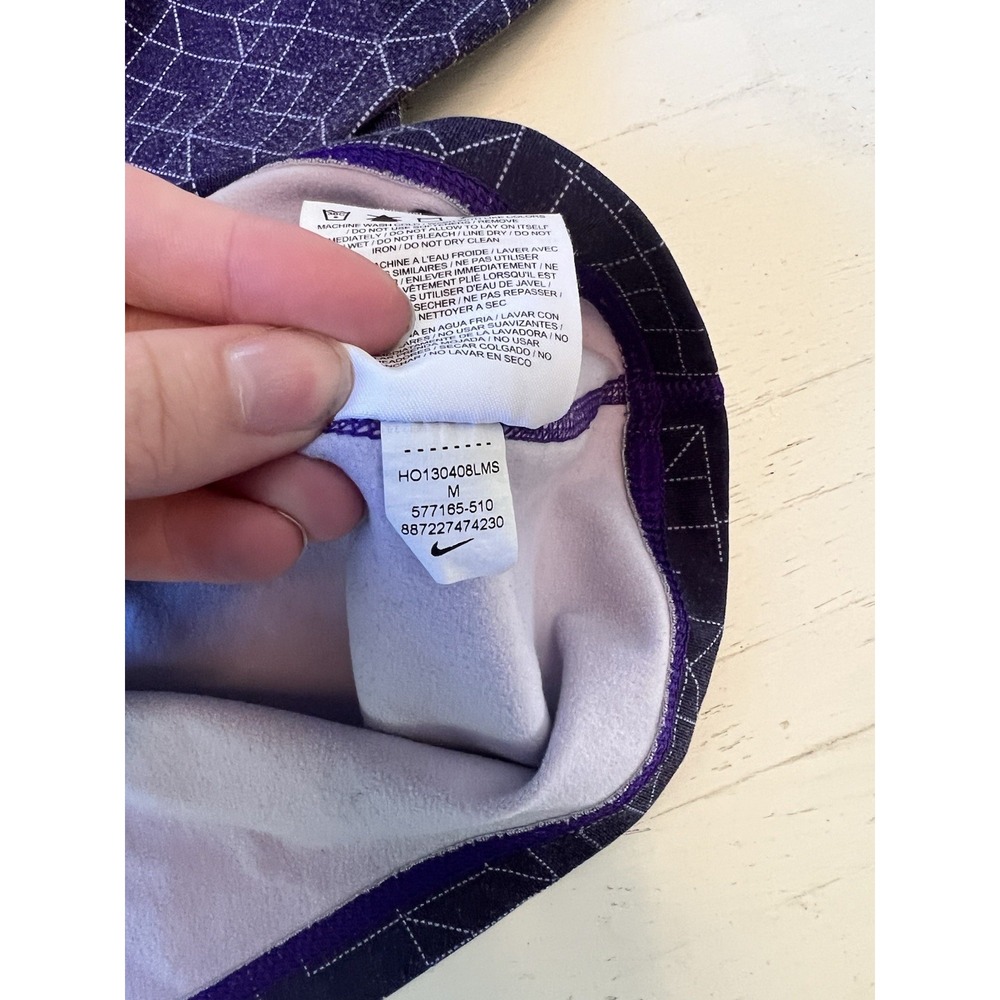 Nike Pro Hyperwarm Dri-FIT‎ Womans M Half Zip Pullover Purple Geometric - Picture 4 of 5